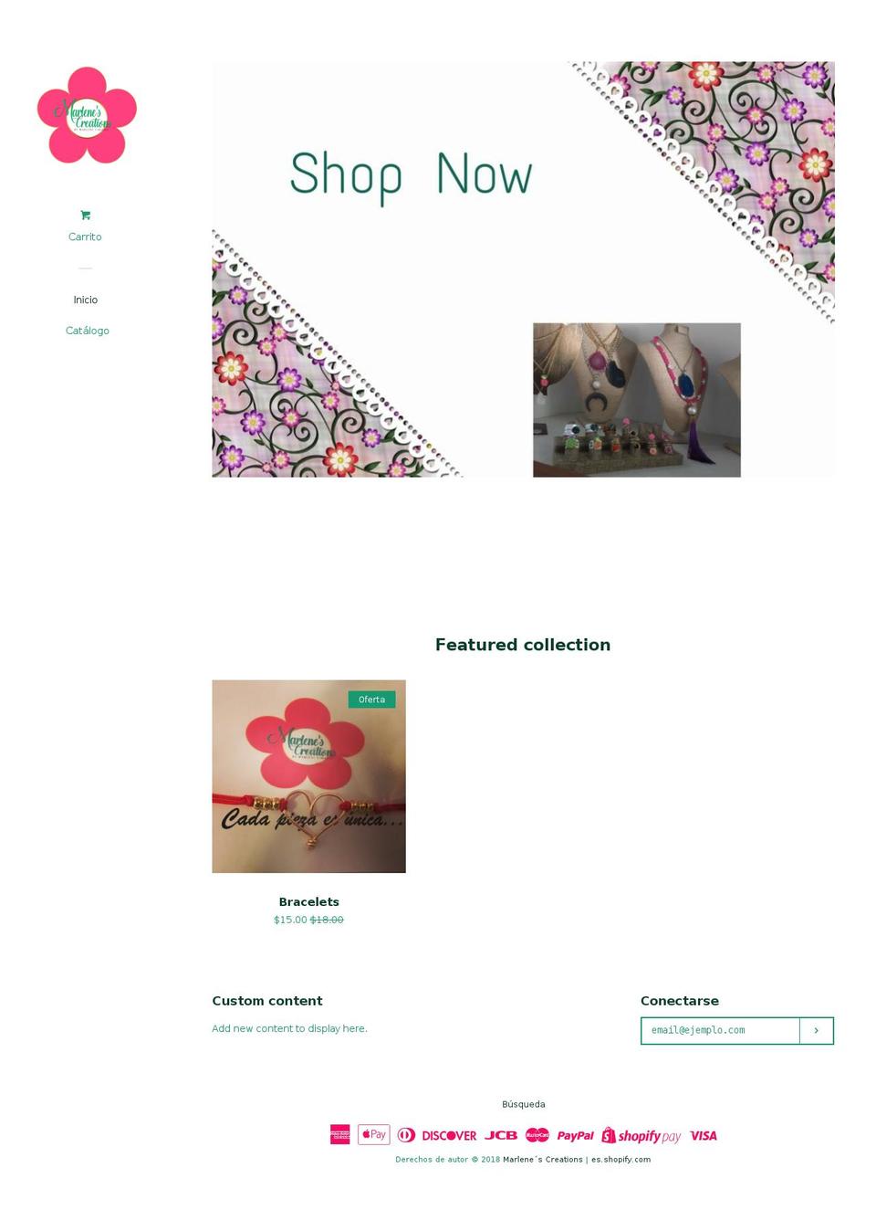 marlenecreations.com — Shopify storefront screenshot