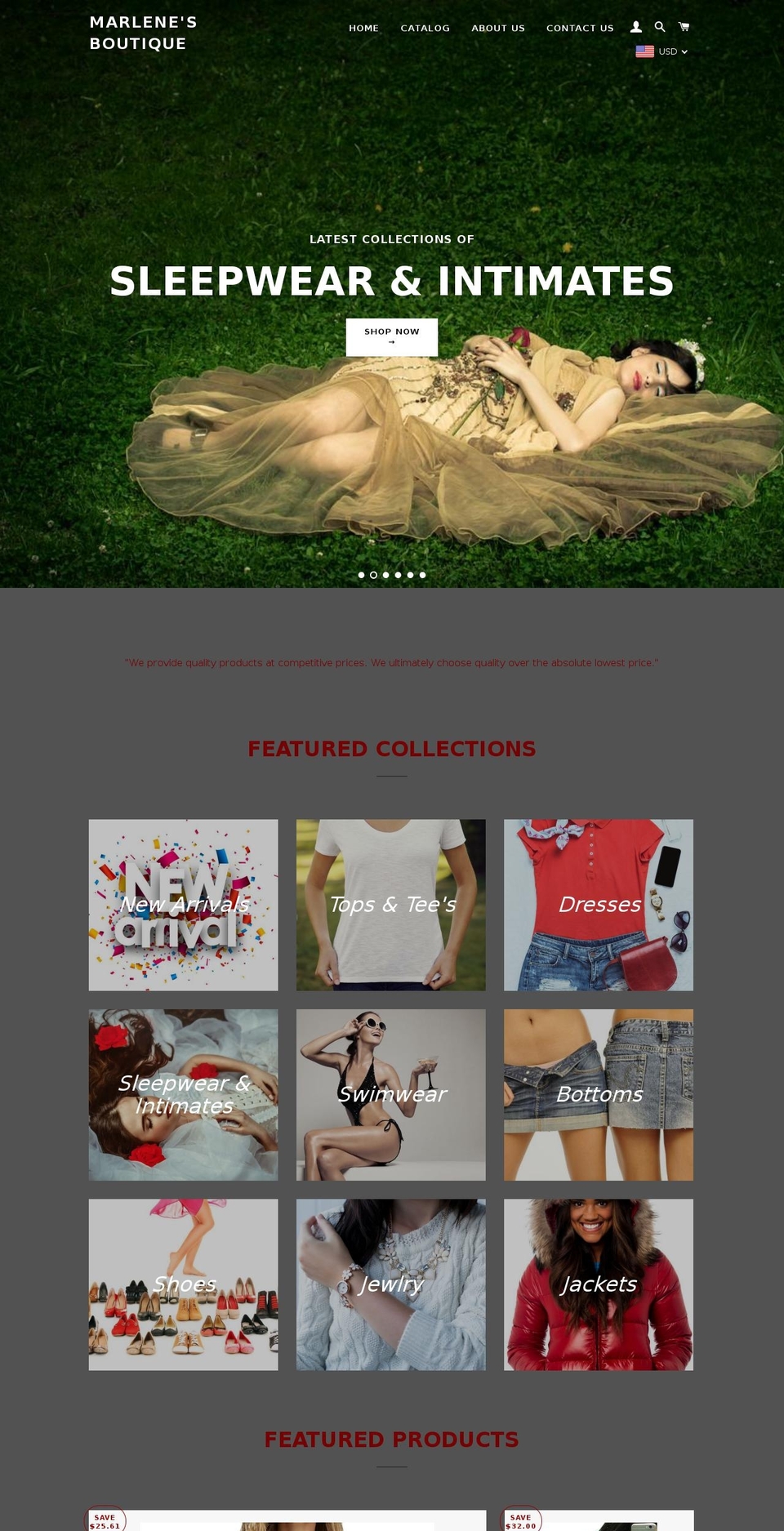 marlenesboutique.com — Shopify storefront screenshot