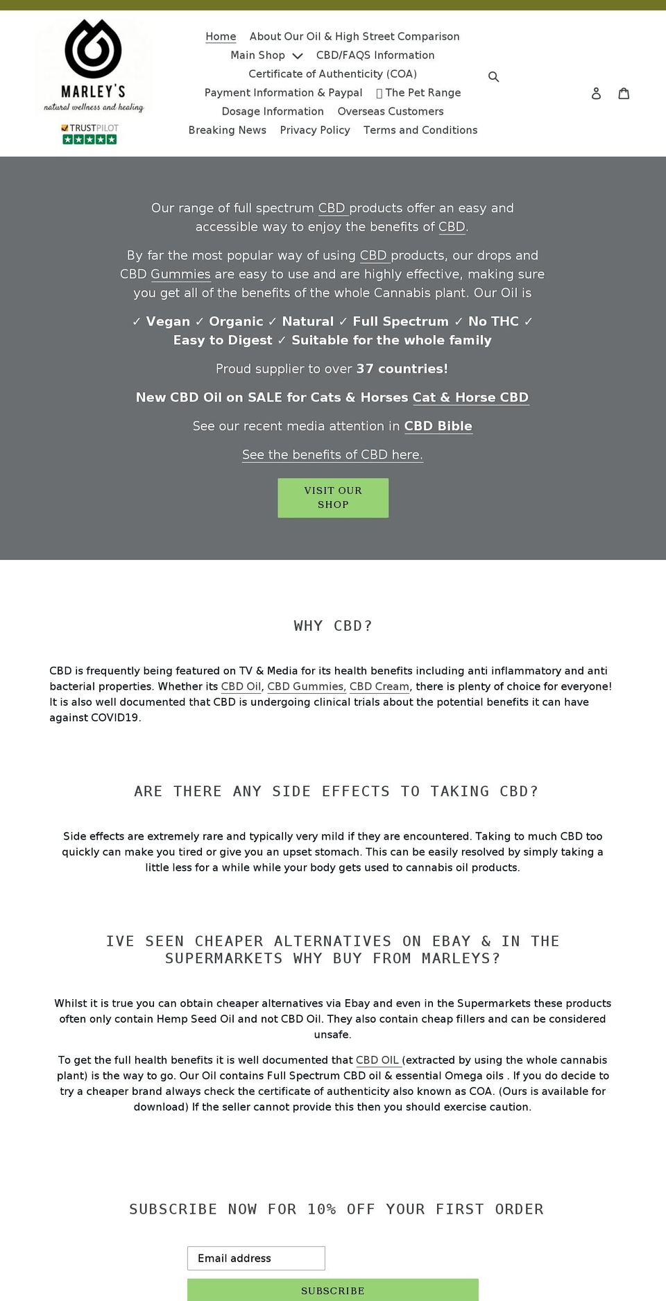 marleys.org shopify website screenshot