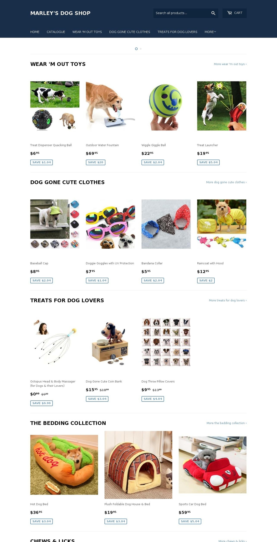 marleysdogshop.com — Shopify storefront screenshot