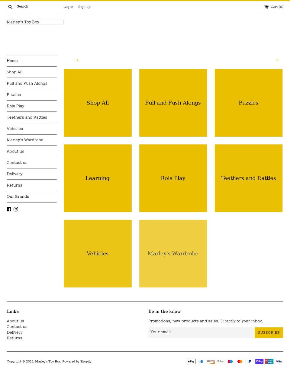 marleystoybox.co.uk shopify website screenshot