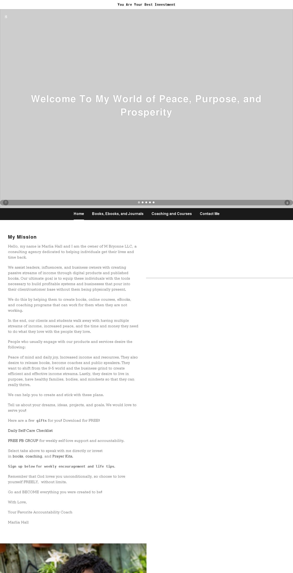 marliabryonne.com — Shopify storefront screenshot