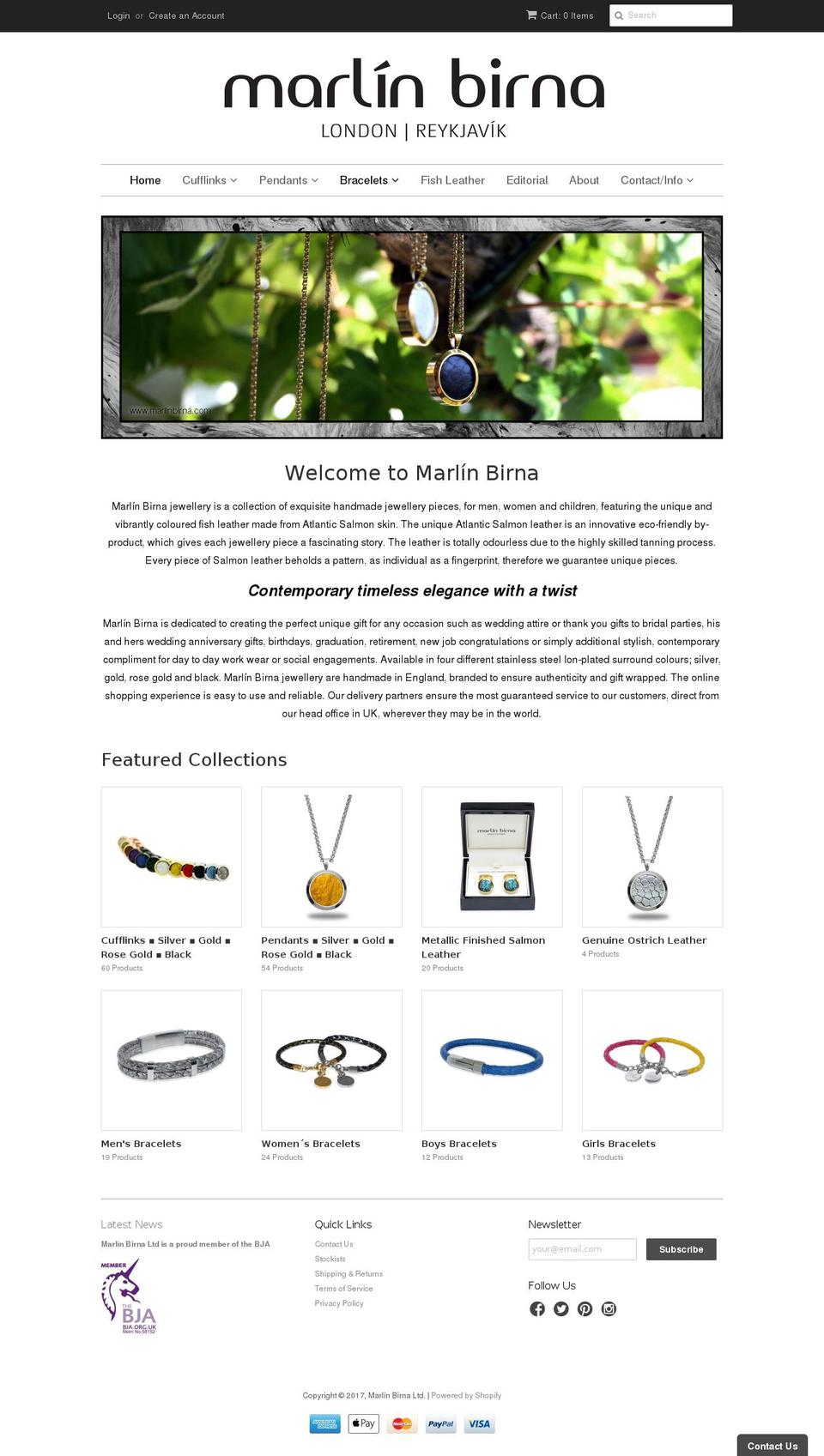 marlinbirna.com shopify website screenshot