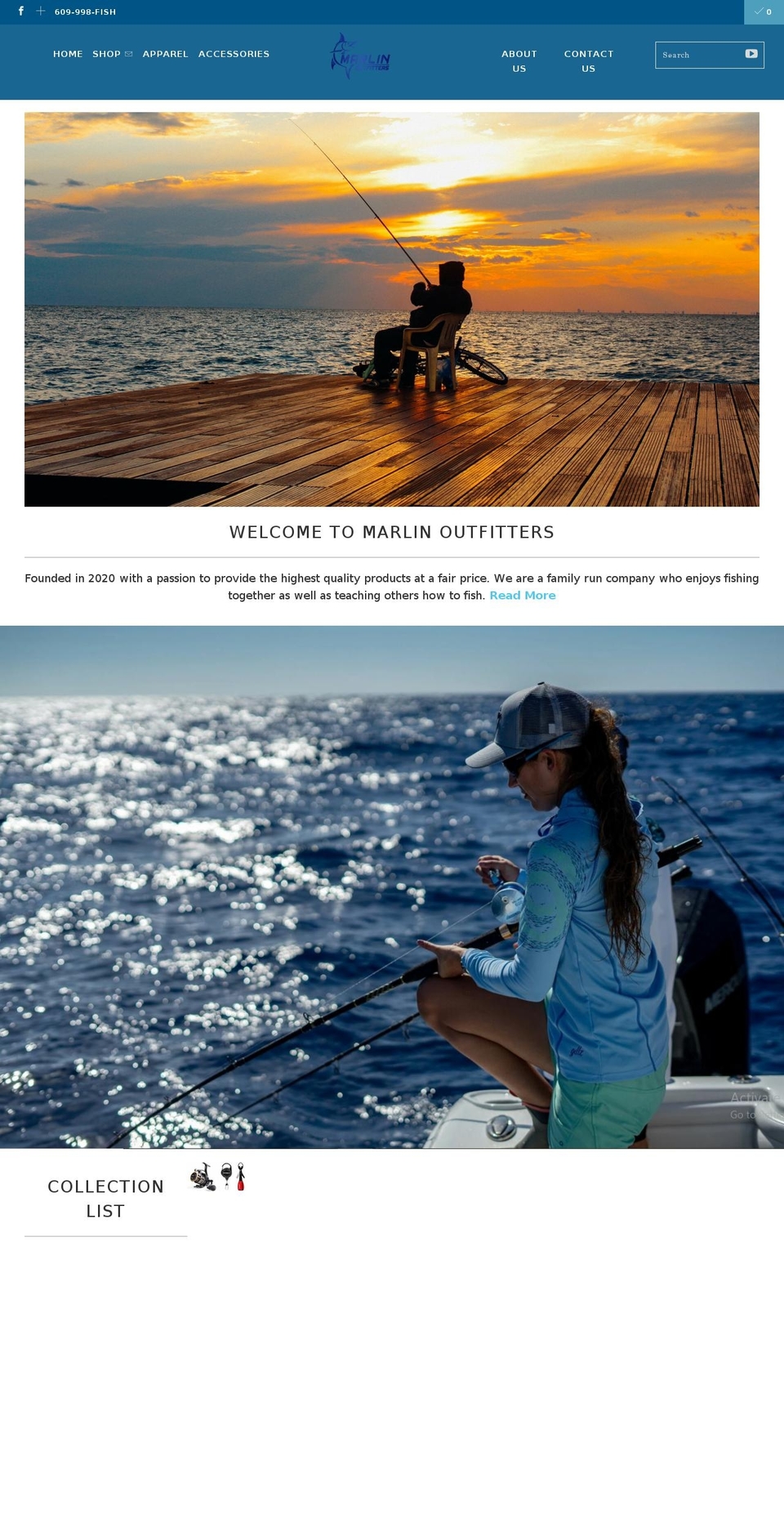 marlinoutfitters.com shopify website screenshot