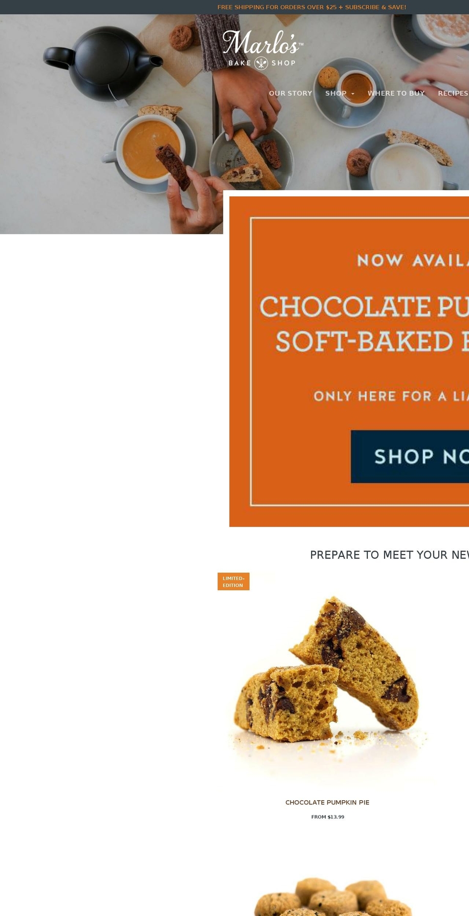 marlosbakeshop.net shopify website screenshot