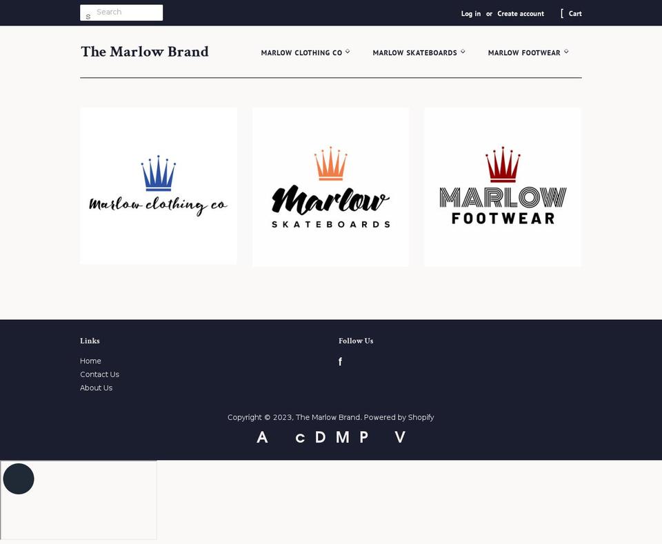 marlowskateboards.com — Shopify storefront screenshot