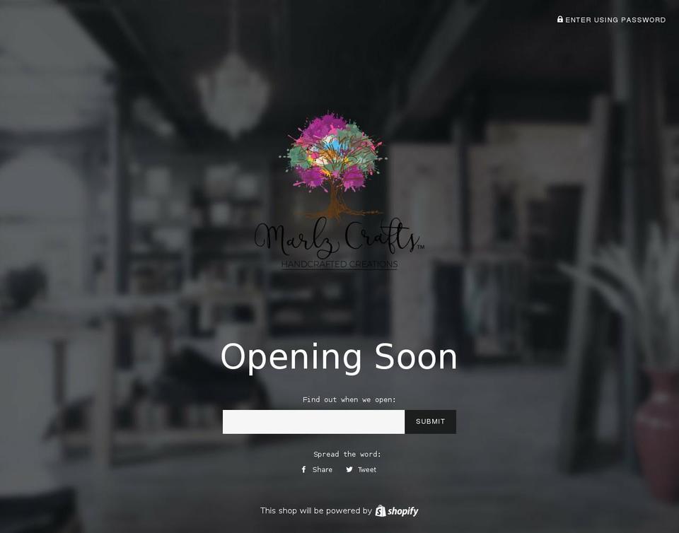 marlzcrafts.com — Shopify storefront screenshot