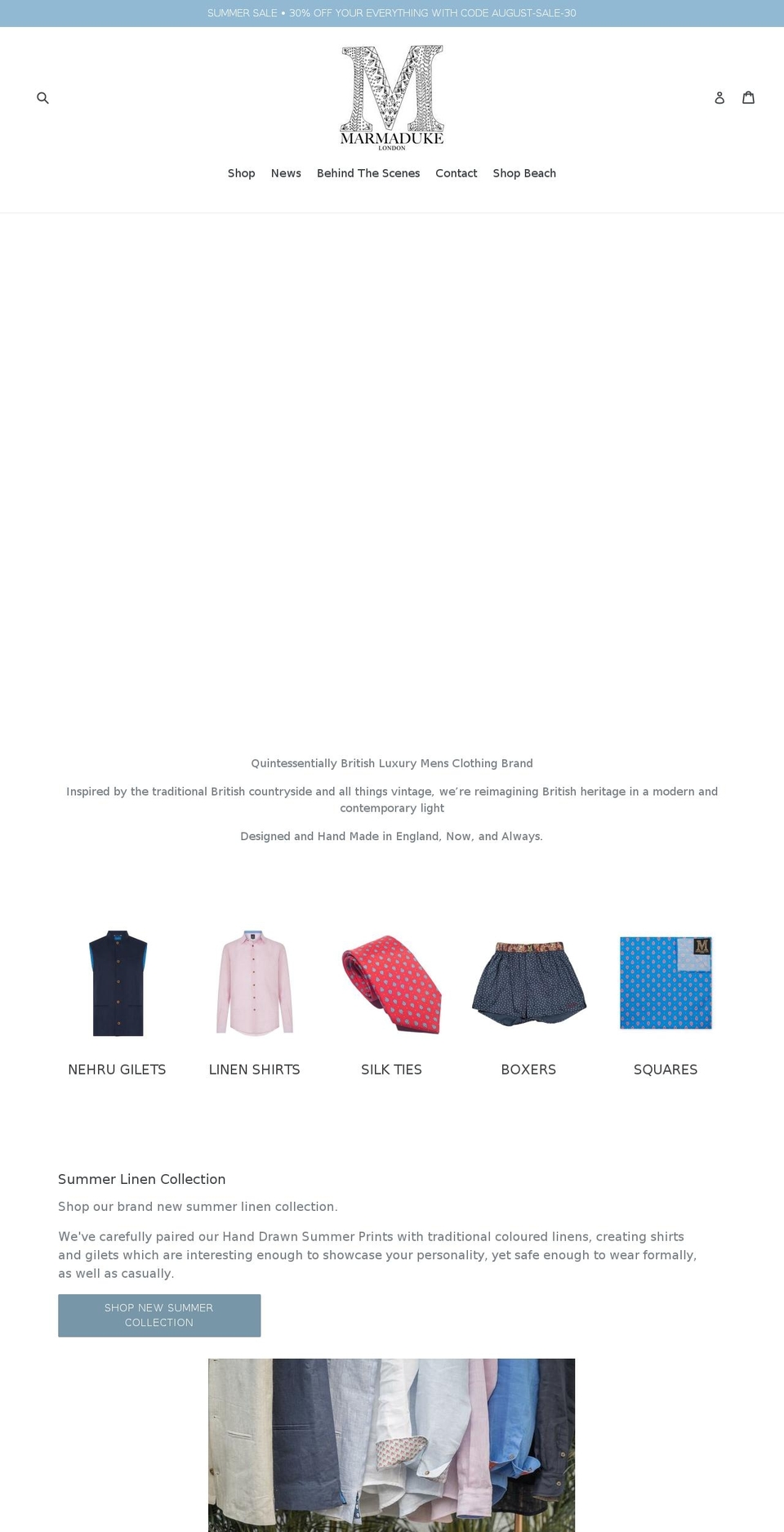 marmadukelondon.com shopify website screenshot
