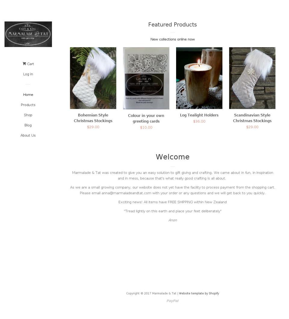 marmaladeandtat.com shopify website screenshot