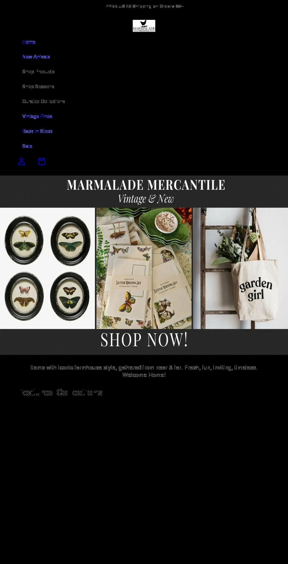 marmalademercantile.com shopify website screenshot
