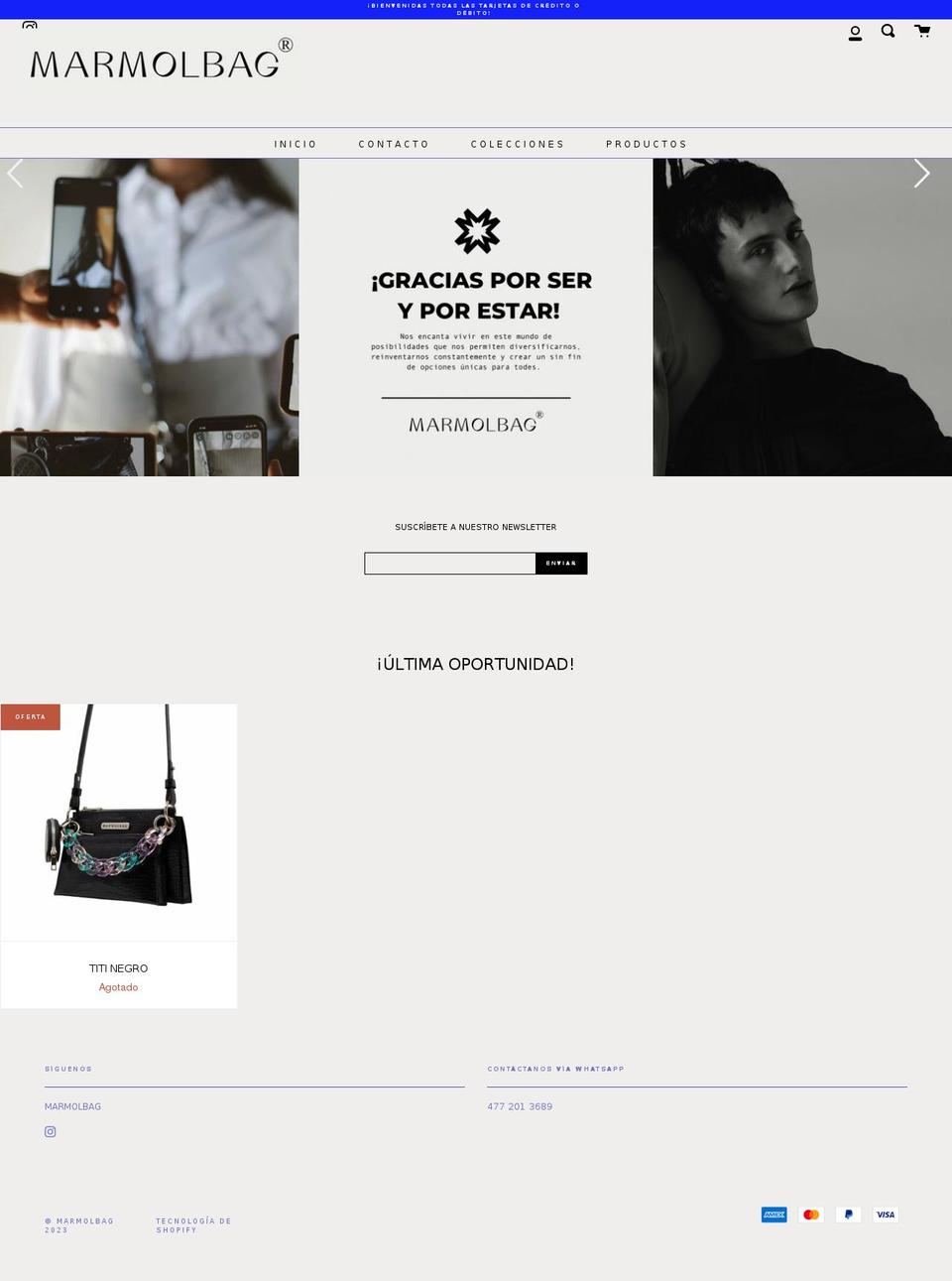 marmolbag.com.mx shopify website screenshot