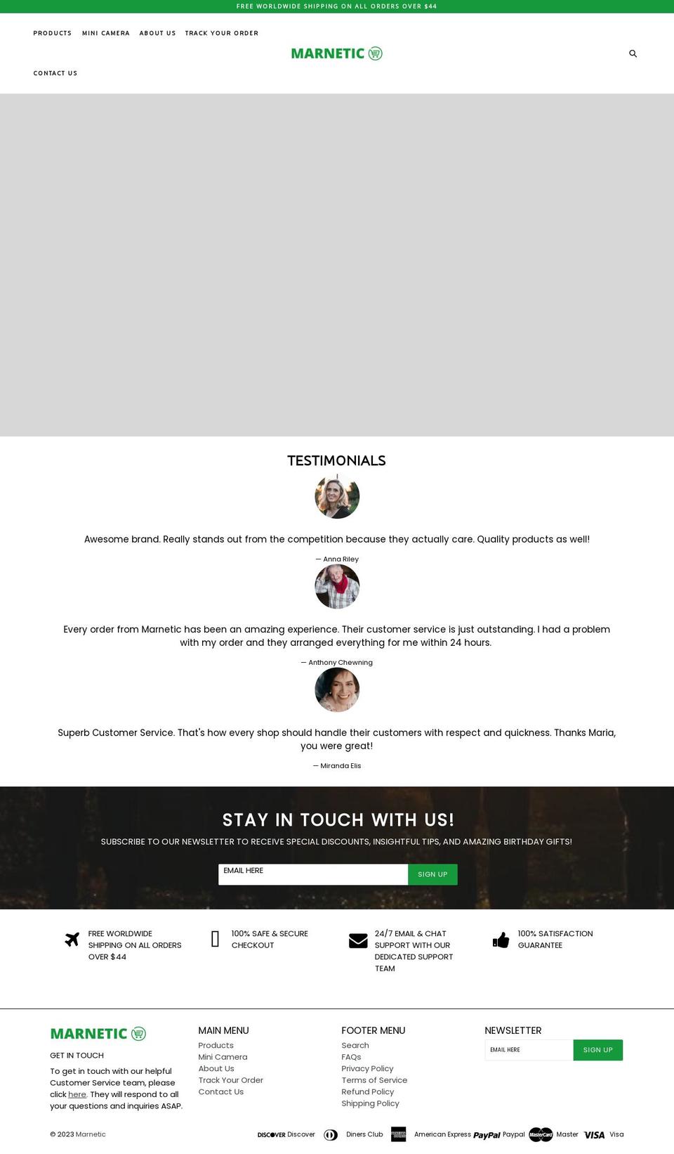 marnetic.com shopify website screenshot