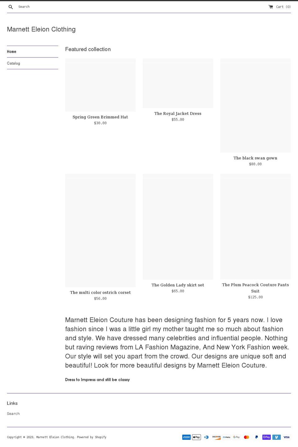 marnetteleion.com shopify website screenshot