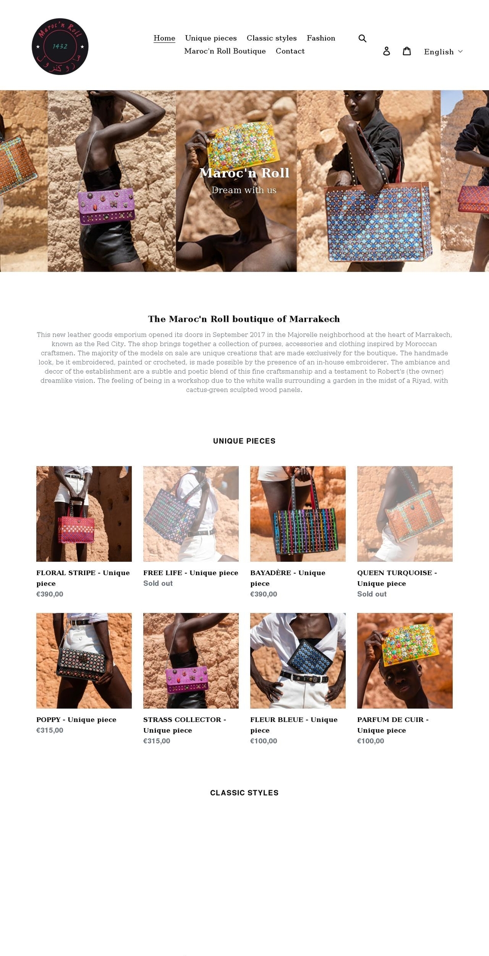 maroc-n-roll.com shopify website screenshot