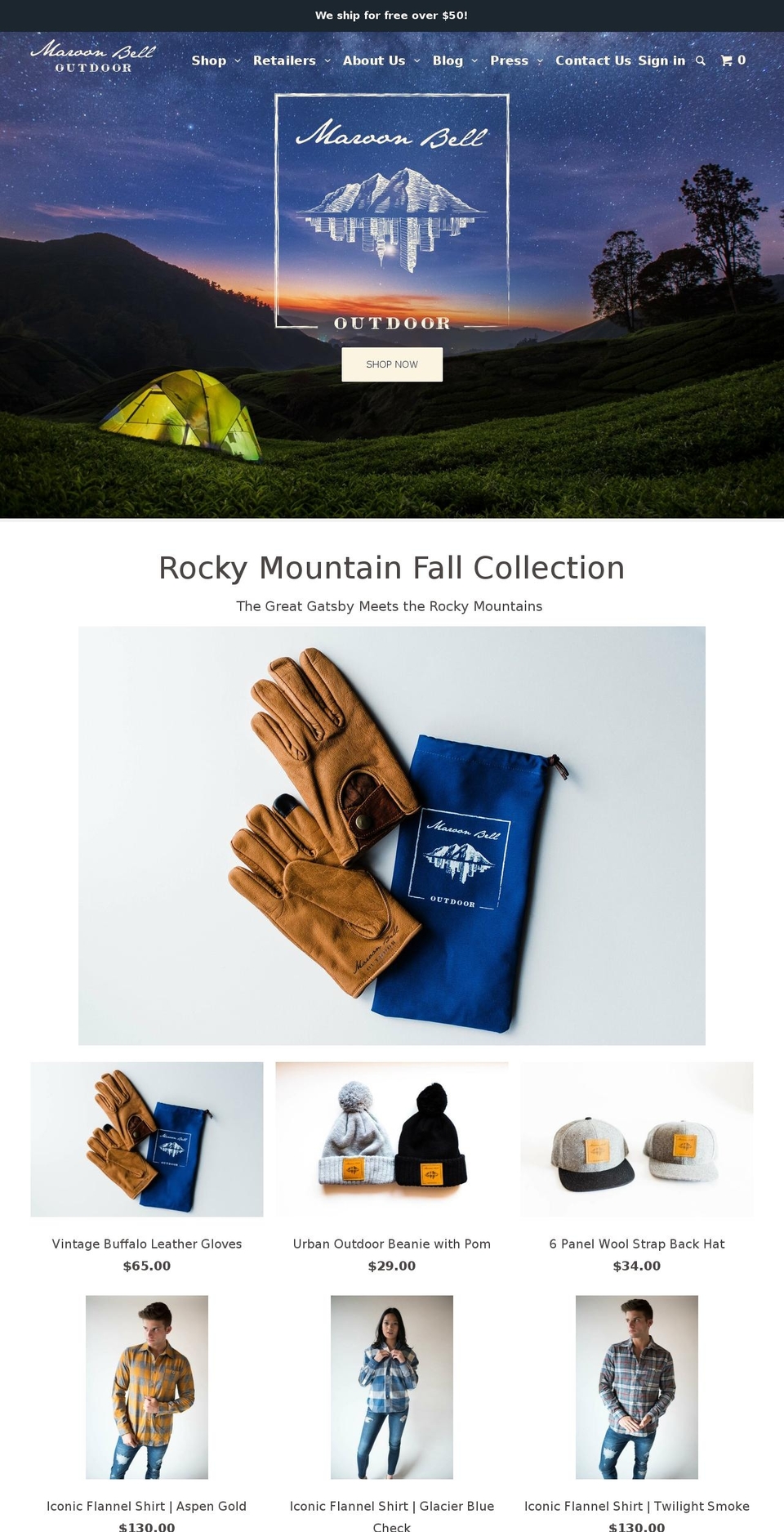 maroonbell.com shopify website screenshot