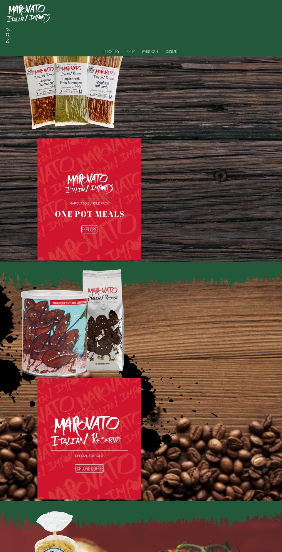 marovatoitalianimports.com shopify website screenshot