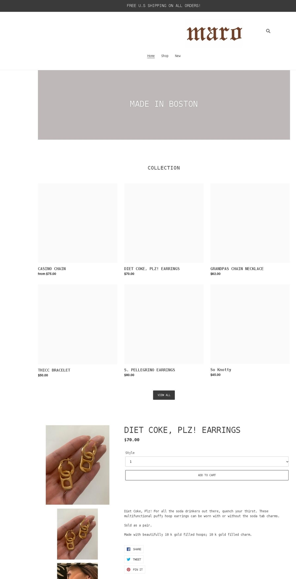marozoto.com shopify website screenshot