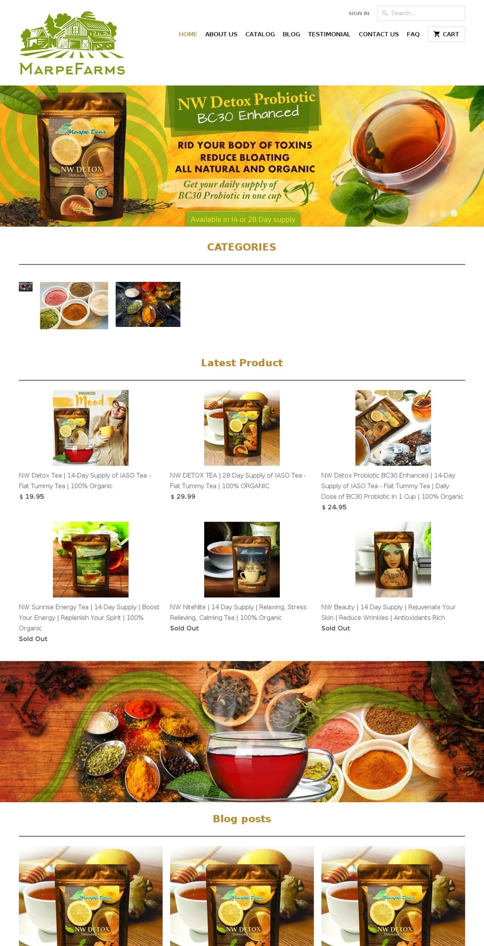 marpefarms.com — Shopify storefront screenshot