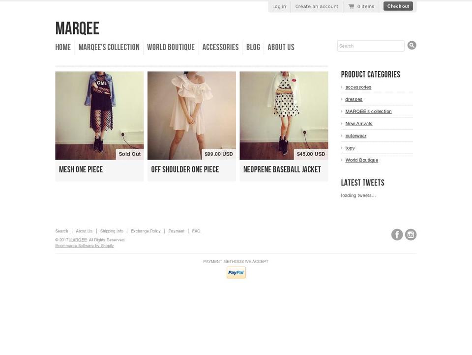 marqee.net shopify website screenshot