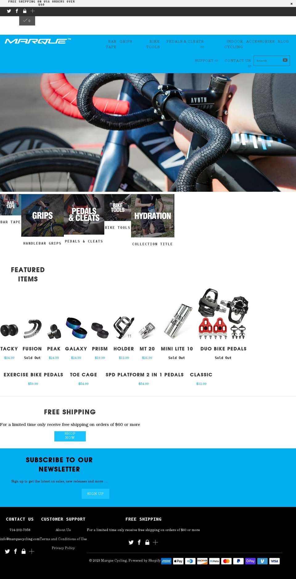 marque-cycling.myshopify.com — Shopify storefront screenshot
