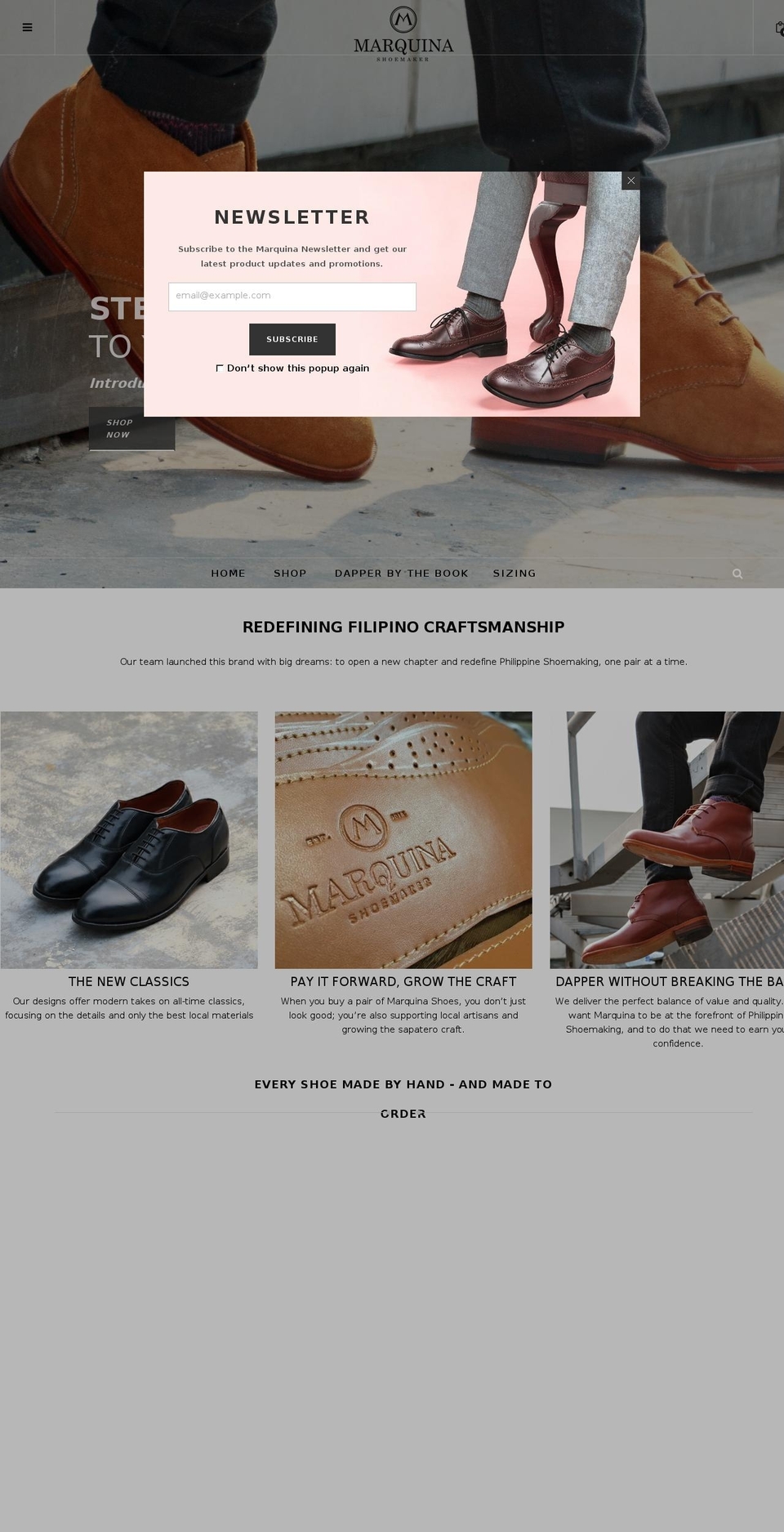 marquinashoemaker.com shopify website screenshot