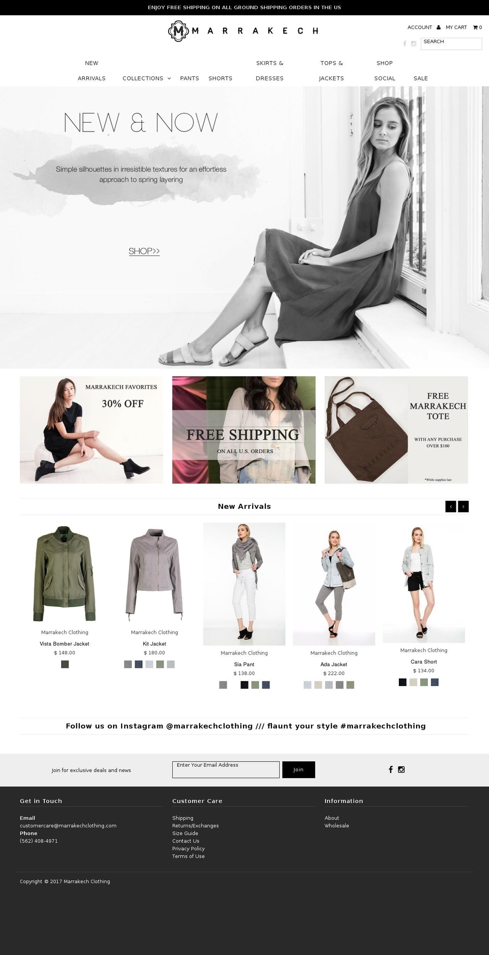 marrakechclothing.com shopify website screenshot