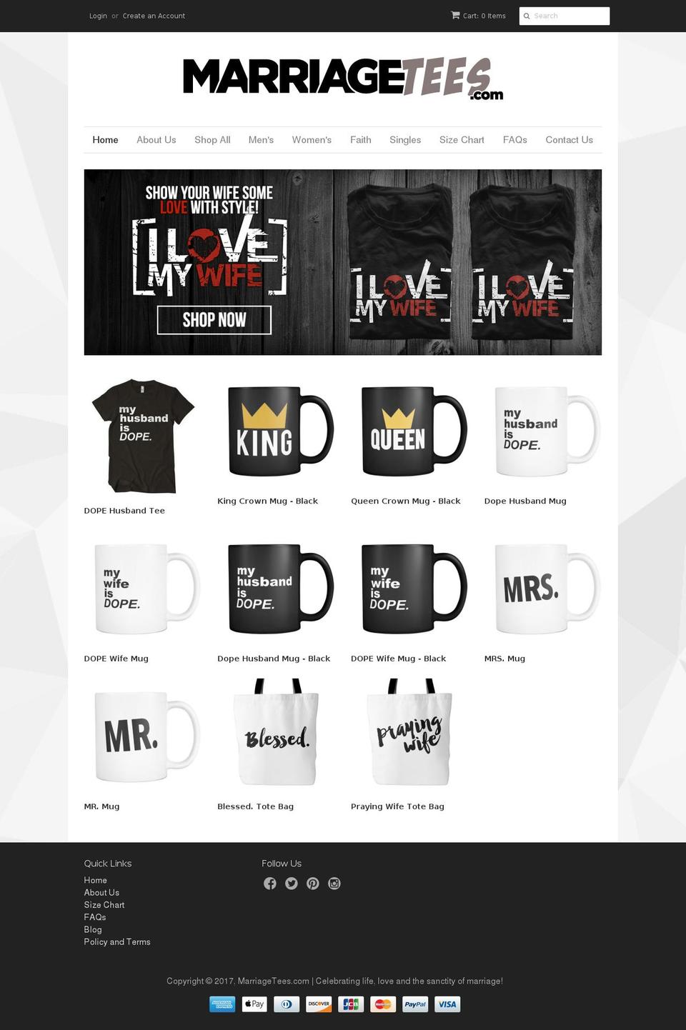 marriagetees.com shopify website screenshot