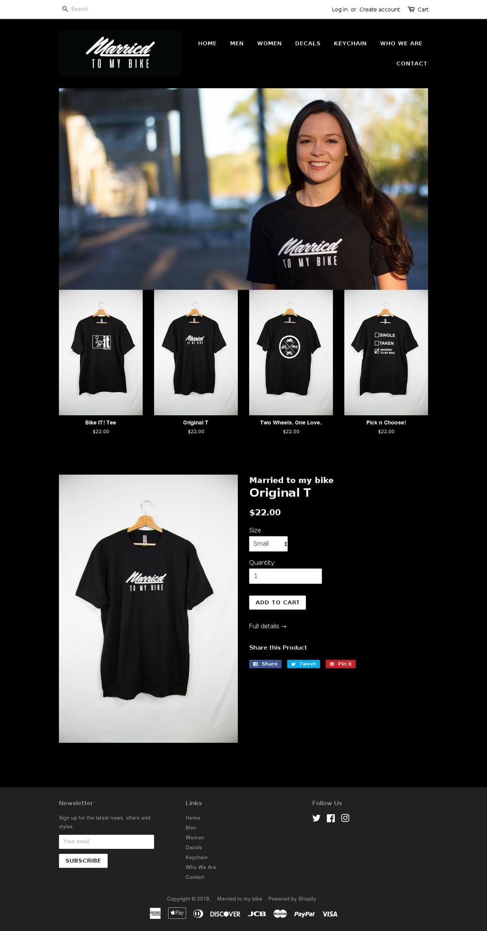 marriedtomybike.com — Shopify storefront screenshot