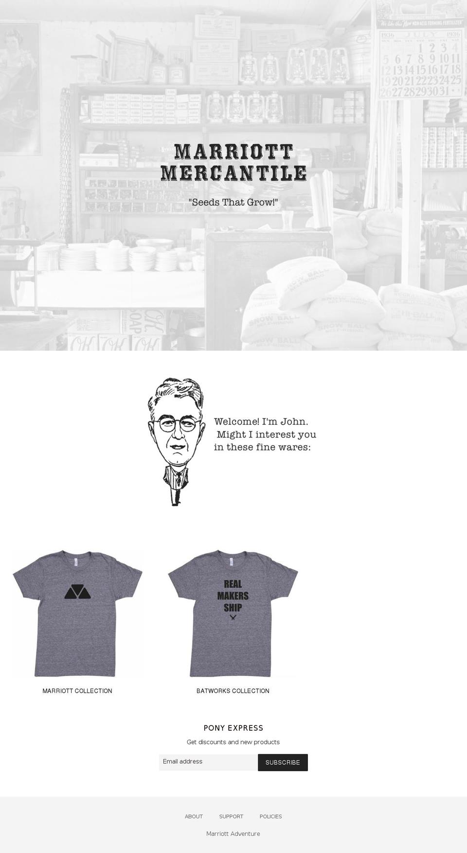 MERCANTILE Shopify theme site example marriottedition.com