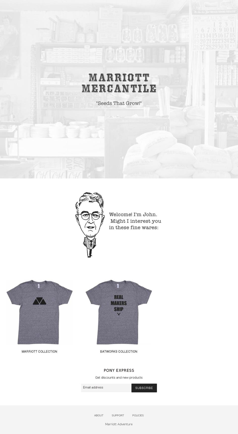 MERCANTILE Shopify theme site example marriottmercantile.com