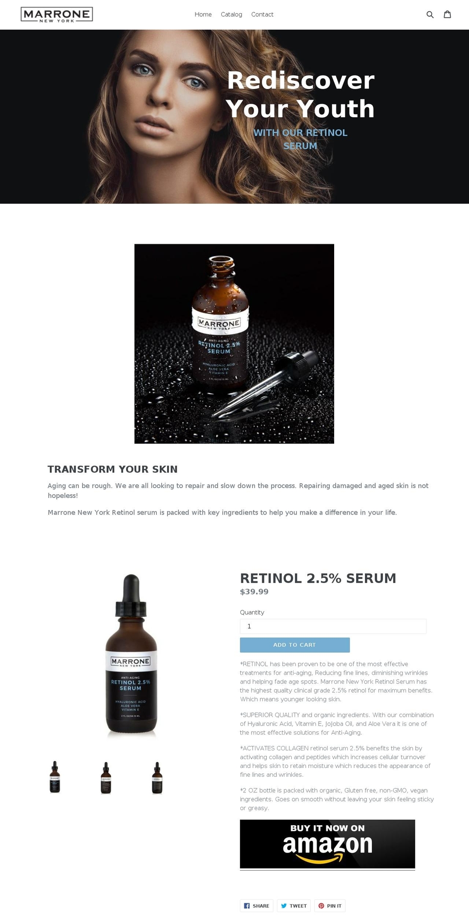 marronenewyork.com — Shopify storefront screenshot