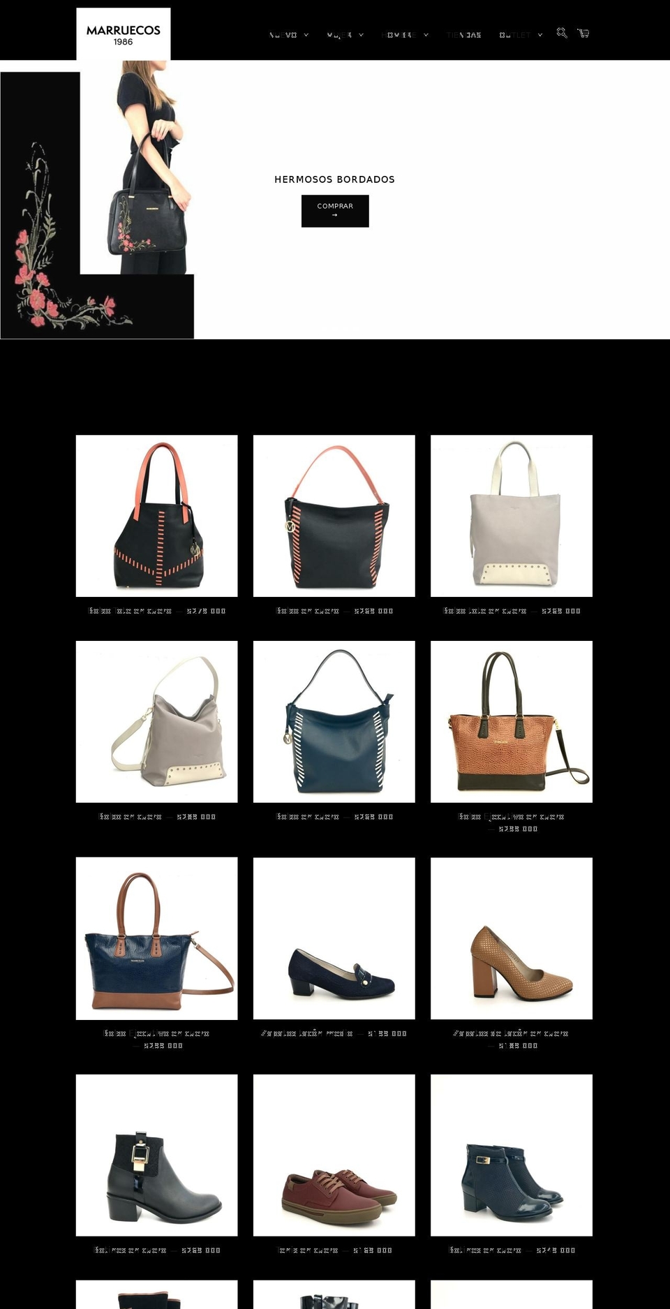 marruecoscolombianleather.com shopify website screenshot