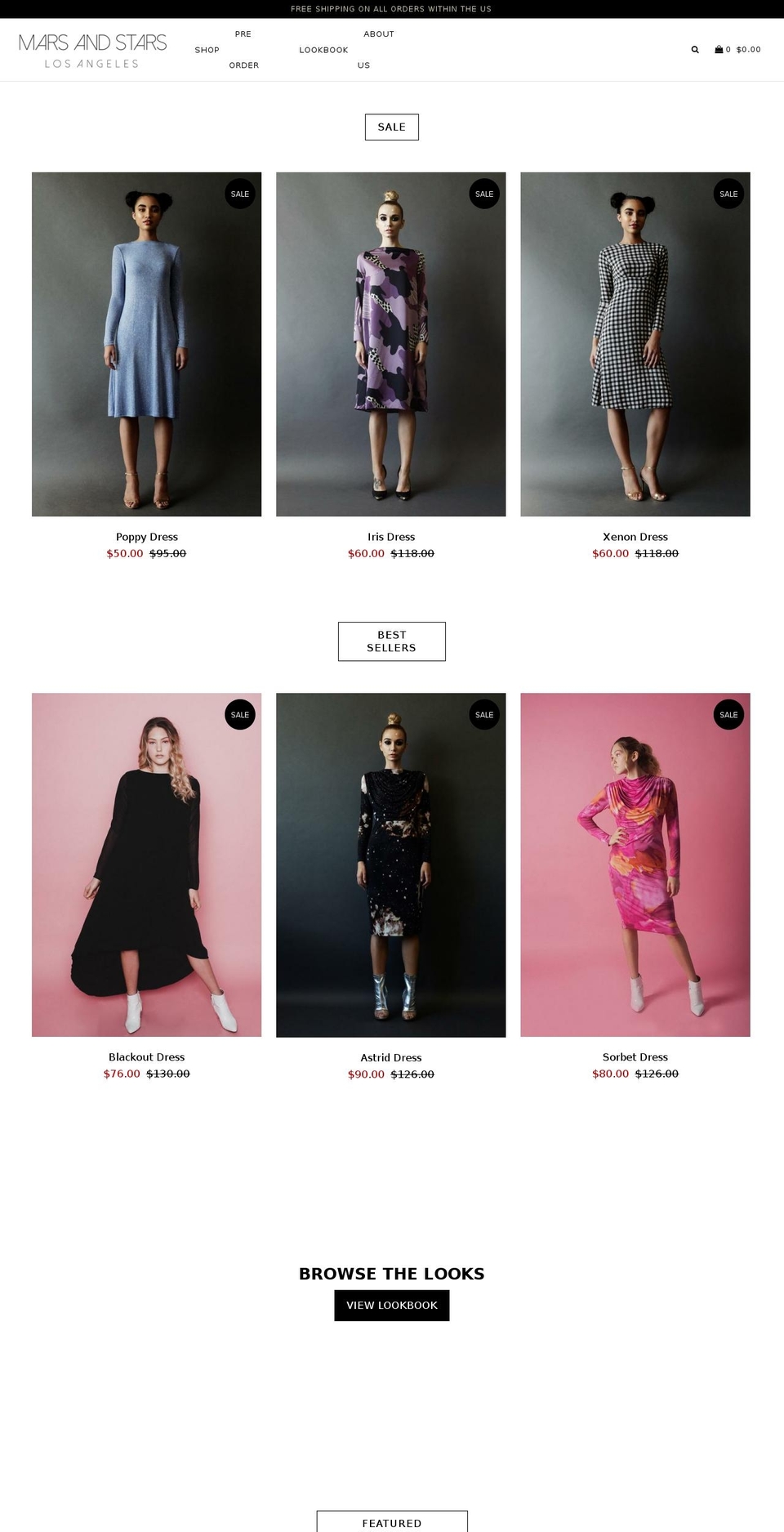 marsandstarsla.com — Shopify storefront screenshot