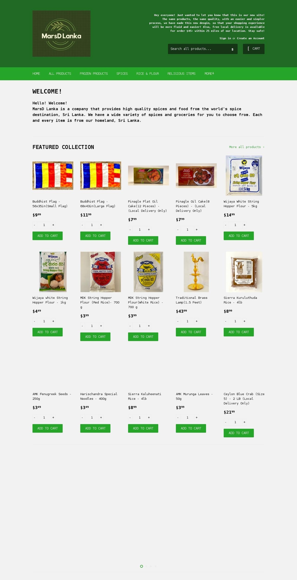 marsdlanka.com shopify website screenshot