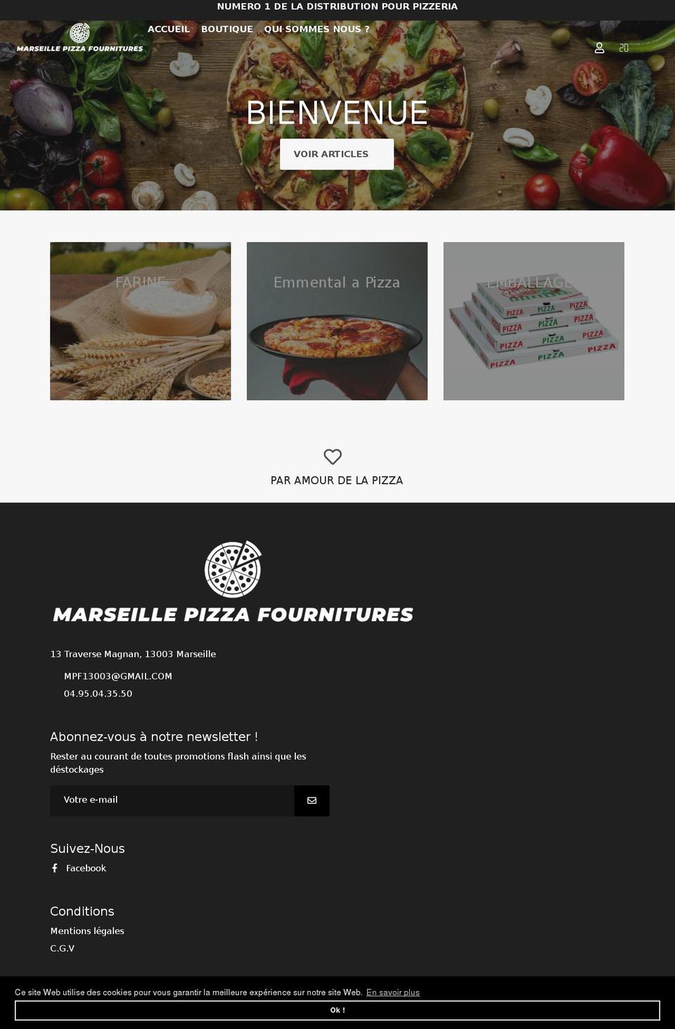 marseillepizzafournitures.com shopify website screenshot