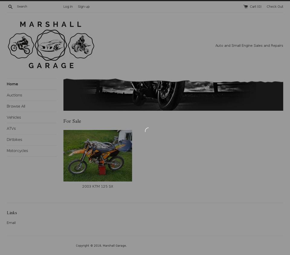 marshallgarage.com — Shopify storefront screenshot