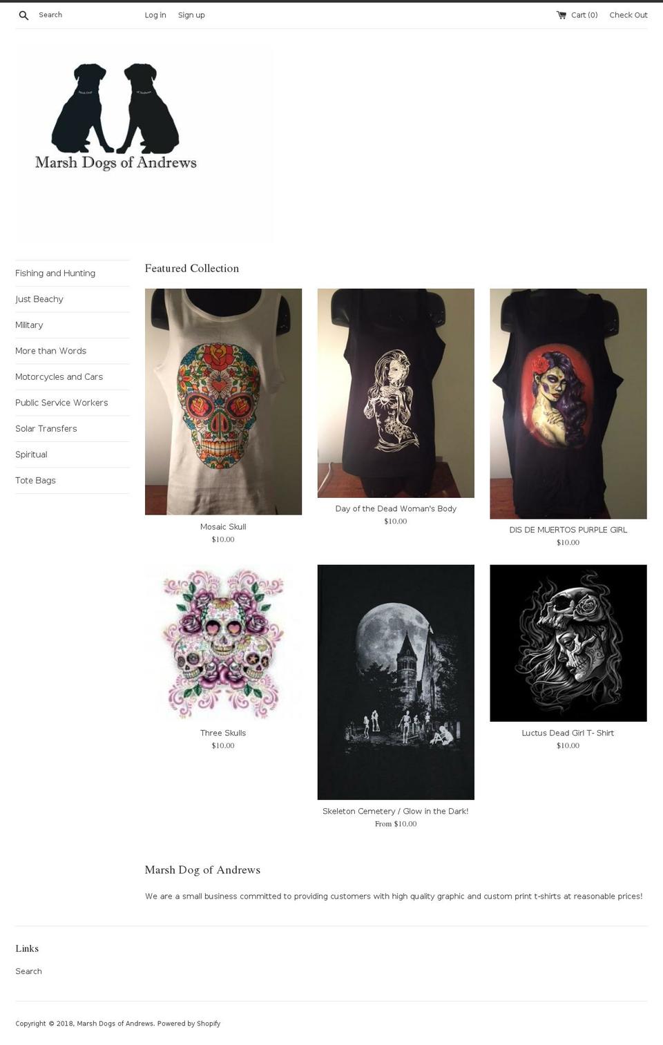marshdogsofandrews.com — Shopify storefront screenshot