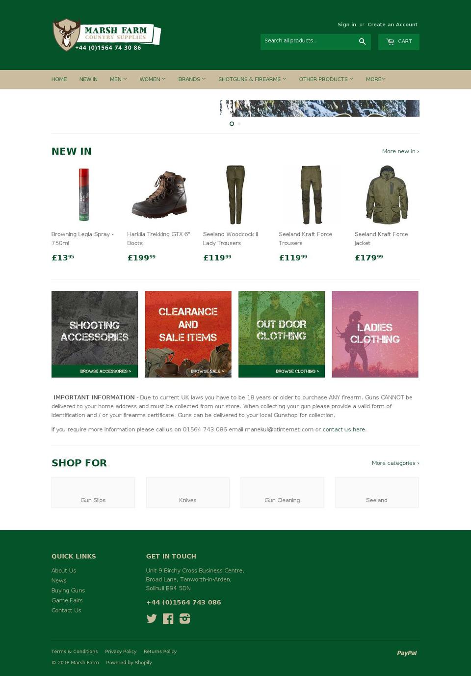 marshfarmcountry.com — Shopify storefront screenshot