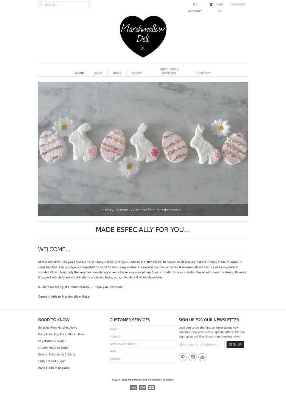 marshmallowdeli.co.uk shopify website screenshot