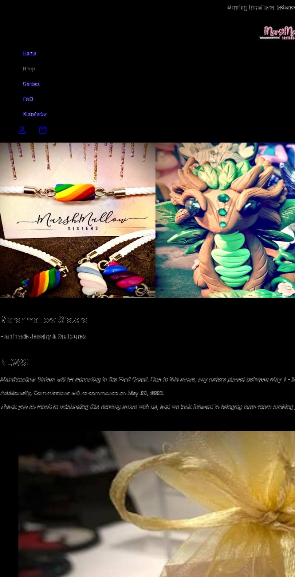 marshmallowsisters.com shopify website screenshot