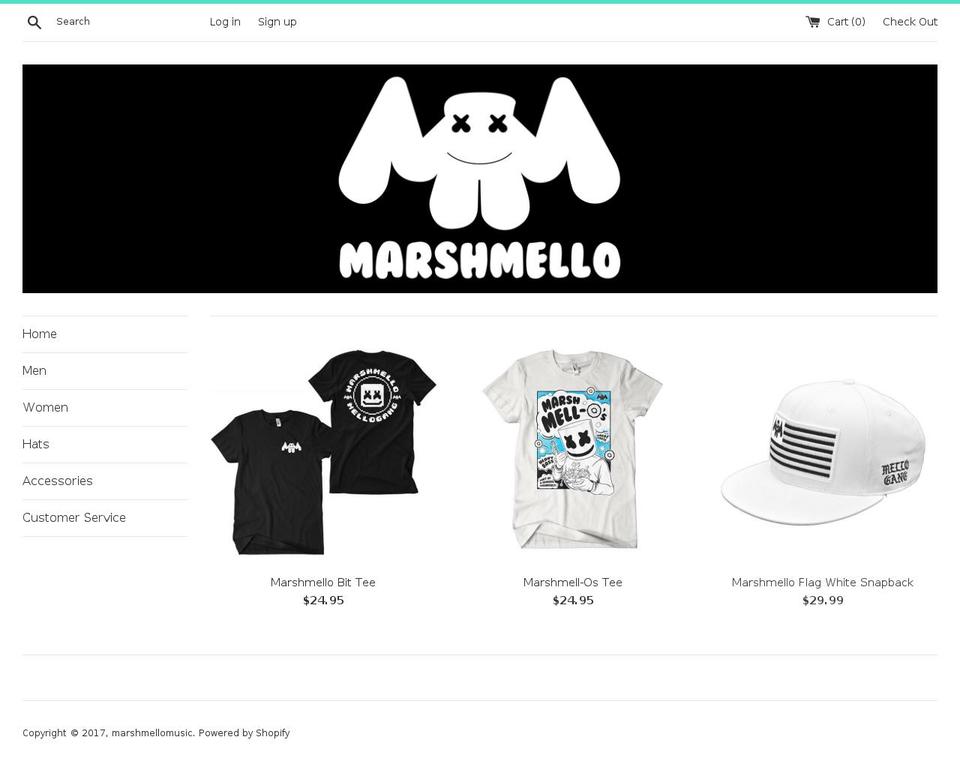 marshmellomusic.myshopify.com shopify website screenshot