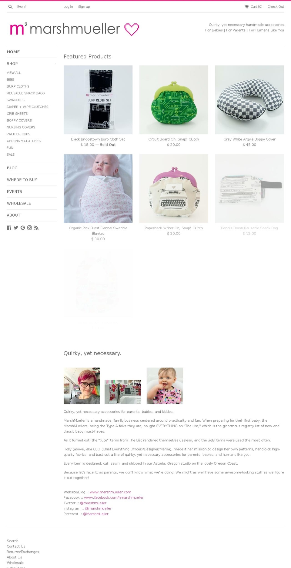 marshmueller.com shopify website screenshot