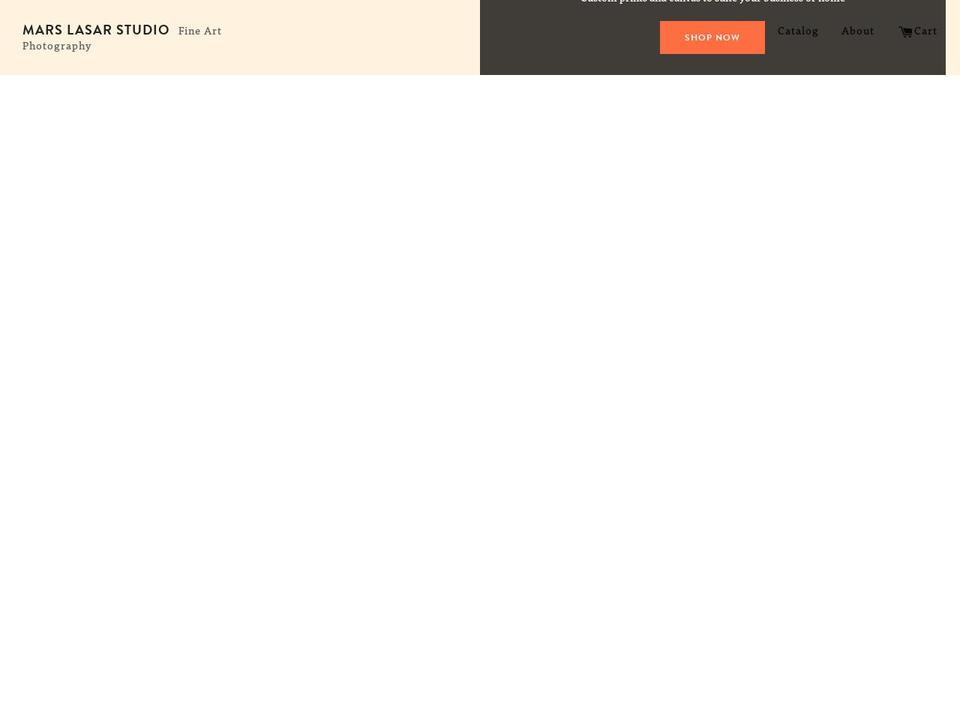 marslasarfineartphotography.com — Shopify storefront screenshot