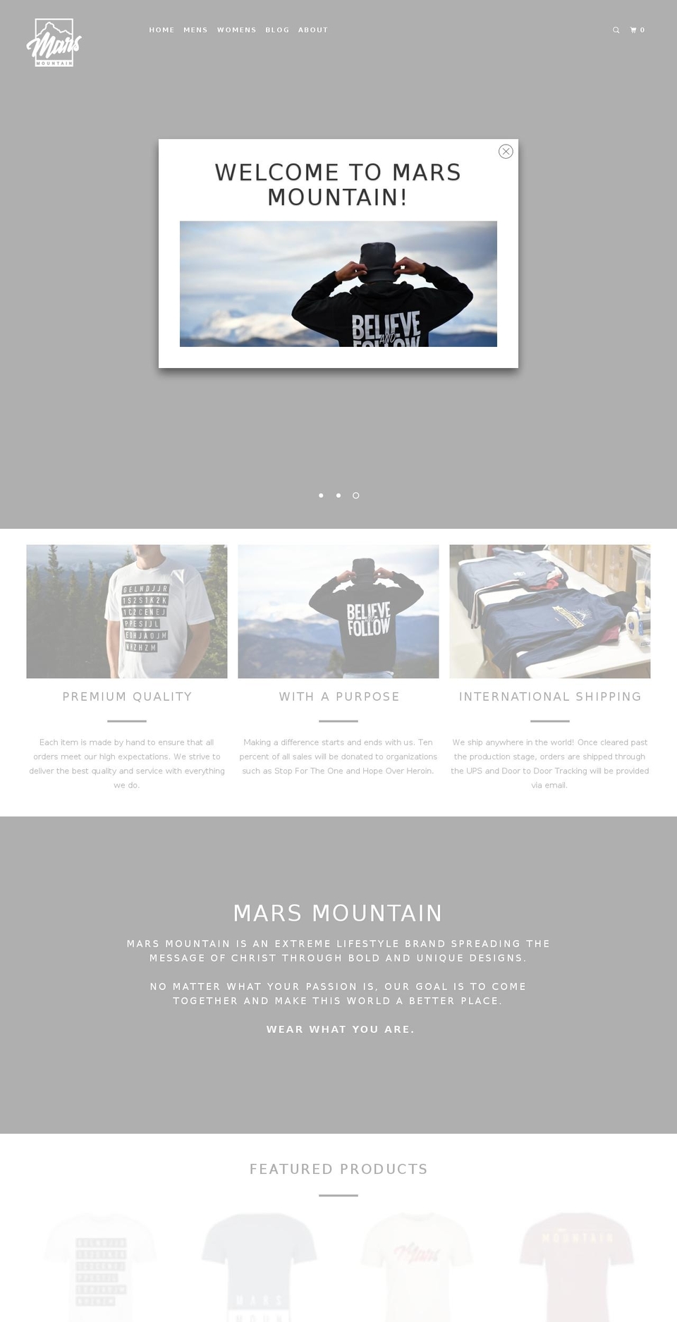 marsmtn.com shopify website screenshot