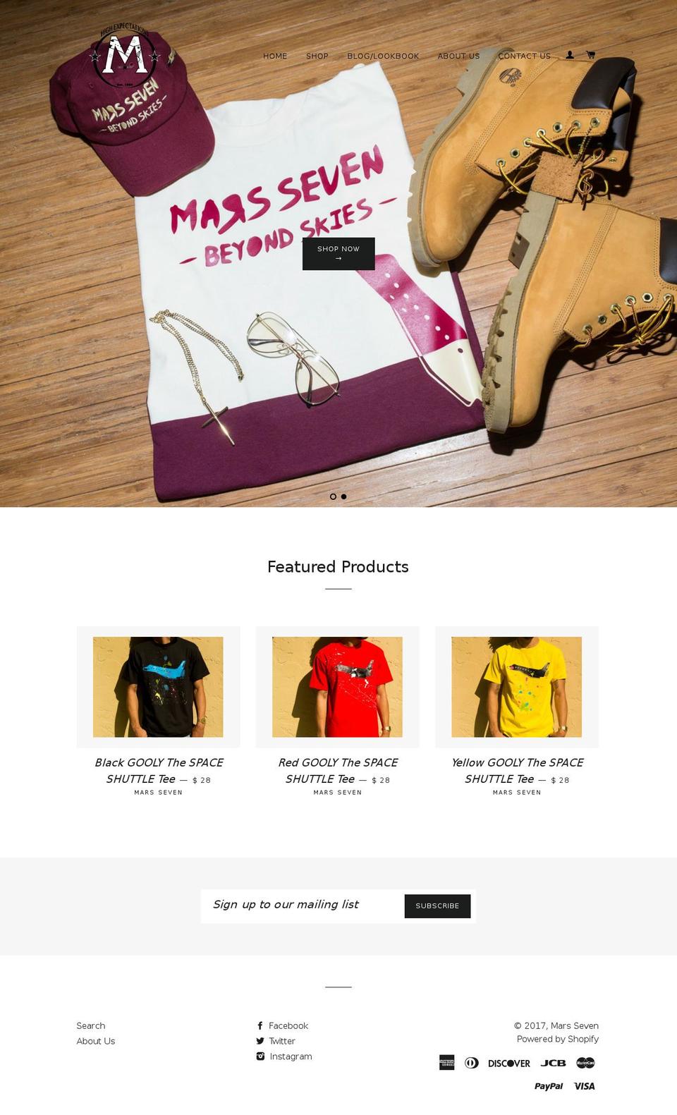 marsseven1984.com shopify website screenshot