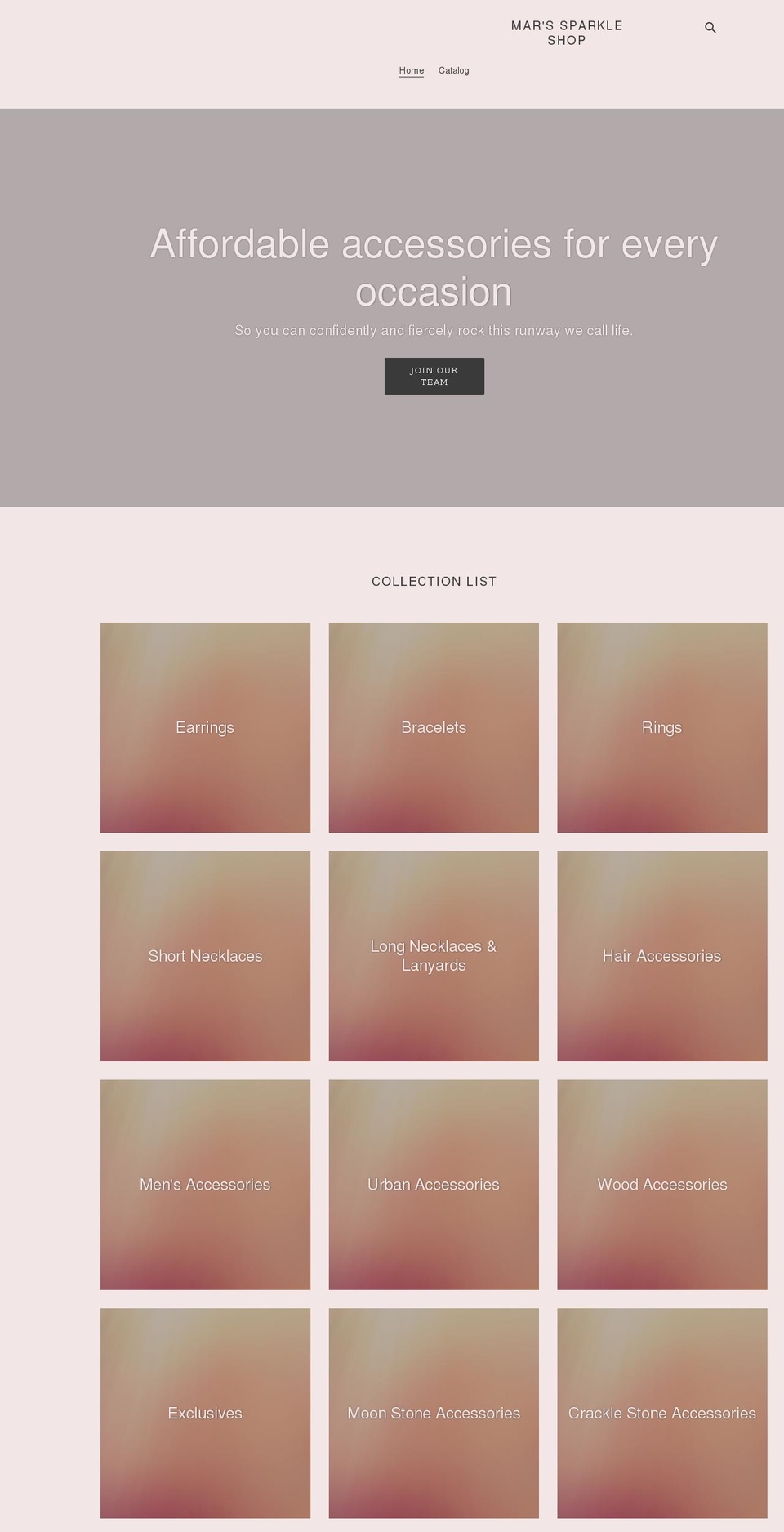 marssparkleshop.com shopify website screenshot