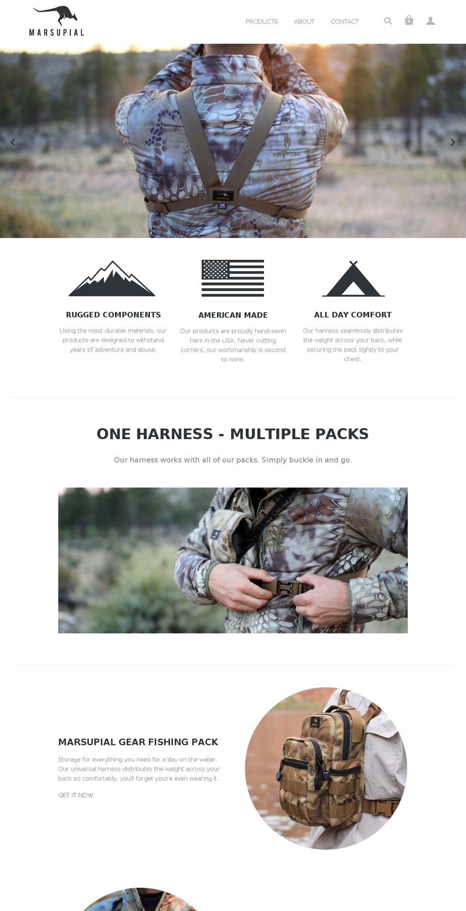 marsupialgear.com shopify website screenshot