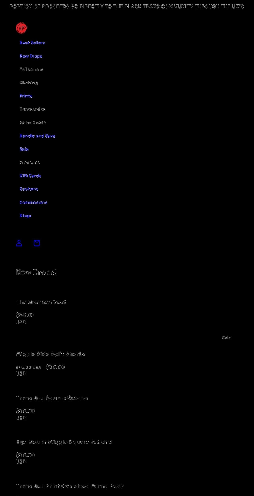 marswright.com shopify website screenshot