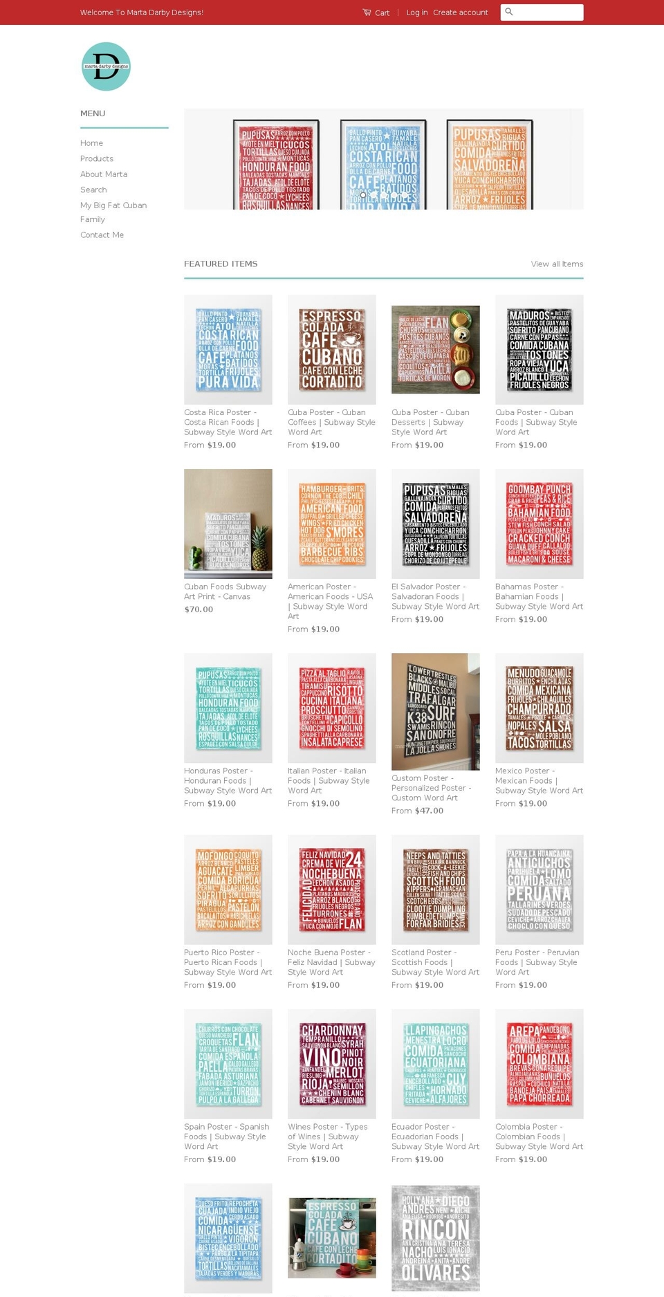 martadarbydesigns.myshopify.com — Shopify storefront screenshot