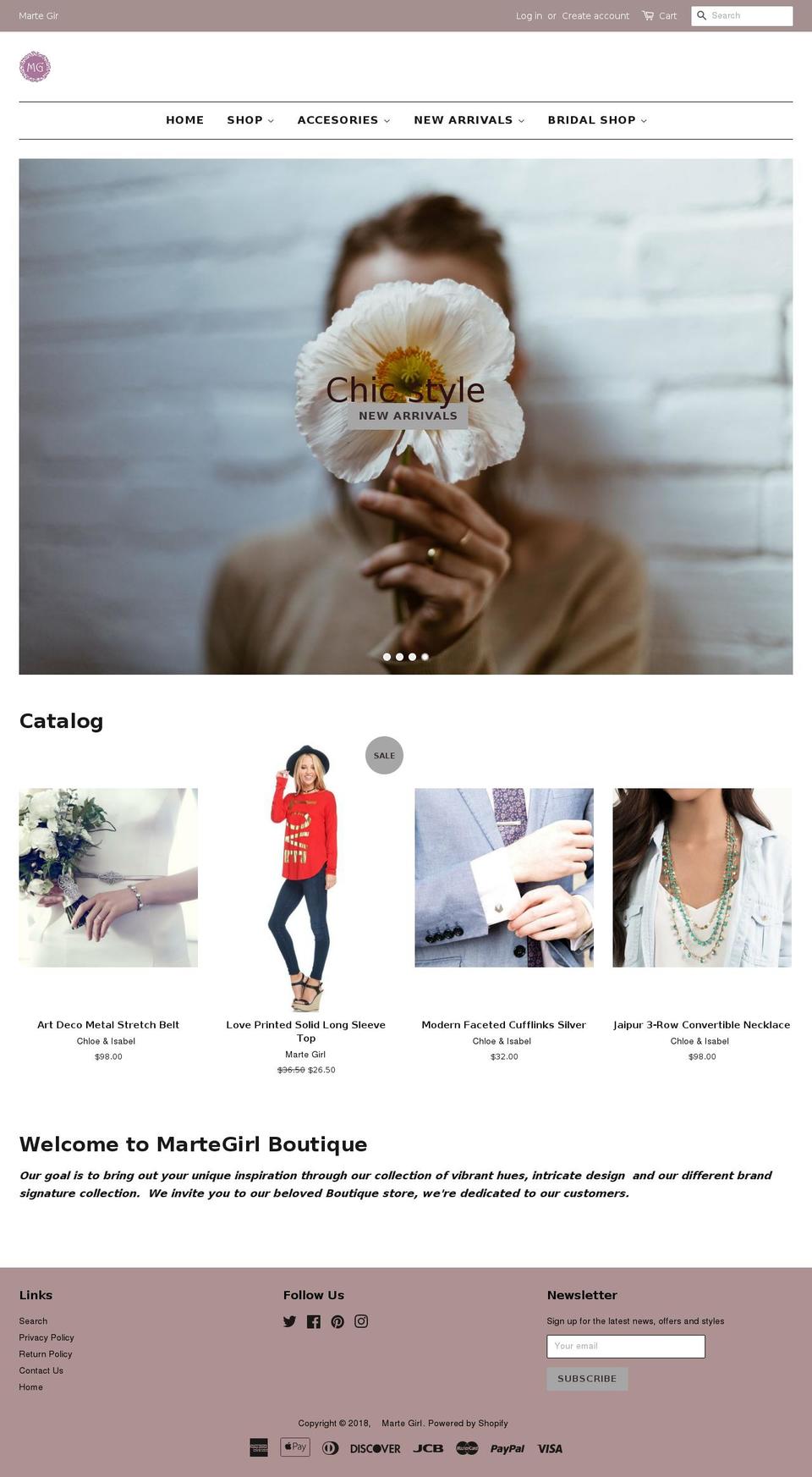 martegirl.com — Shopify storefront screenshot